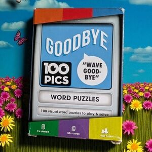 100 PICS Word Puzzles Travel Game - Solve 100 Puzzles Flash Cards with Slide New